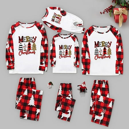 

Spftem 2023 Matching Baby Christmas Pajamas Plaid Toddlers Organic Cotton Toddler Boy Christmas Pajamas
