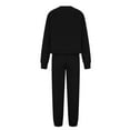 thumbnail image 5 of Savings Clearance 2024! Funicet Women's 2 Sets Long Sleeve Crew Neck Pullover Tracksuit Pants Tracksuit Casual Suit Black M, 5 of 6