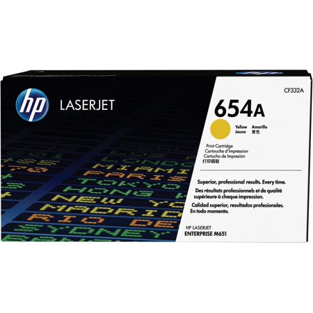 UPC: 0886112501198 | HP 654A (CF332A) Toner Cartridge  Yellow