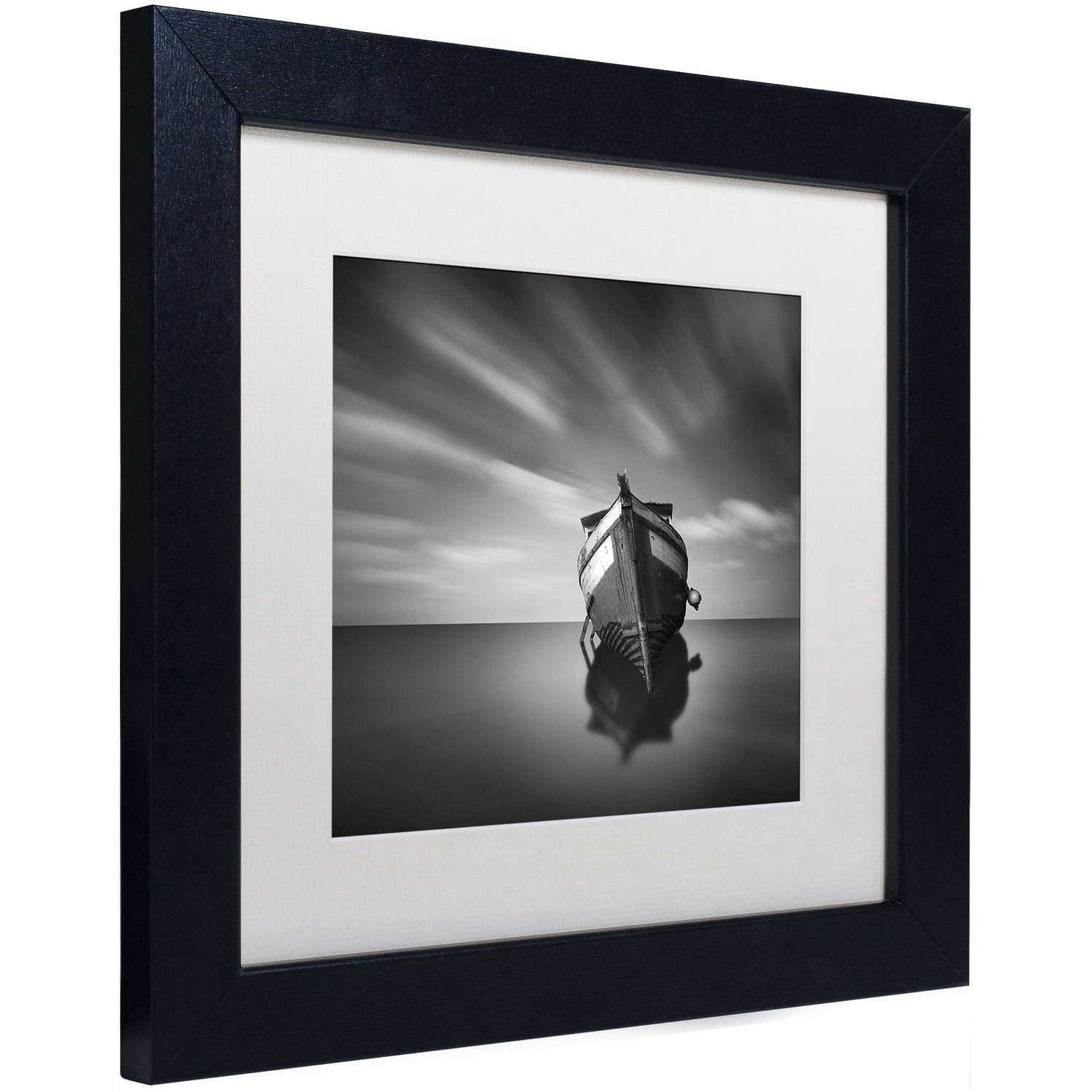 Trademark Fine Art "My Boat IV" Canvas Art by Moises Levy White Matte, Black Frame