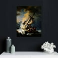 thumbnail image 4 of ONETECH Christ in The Storm On The Sea of Galilee Poster - By Rembrandt - Famous Oil Paintings Reproductions - Print on Canvas Wall Art for Home Decor 12\x16\, 4 of 4