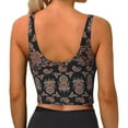 thumbnail image 3 of Vsdgher Retro Floral Print Women Sleeveless Athletic Tank Top Built-in Bra Camisole Sports Vest for Yoga Running Fitness Exercise with Removable Pads, 3 of 8