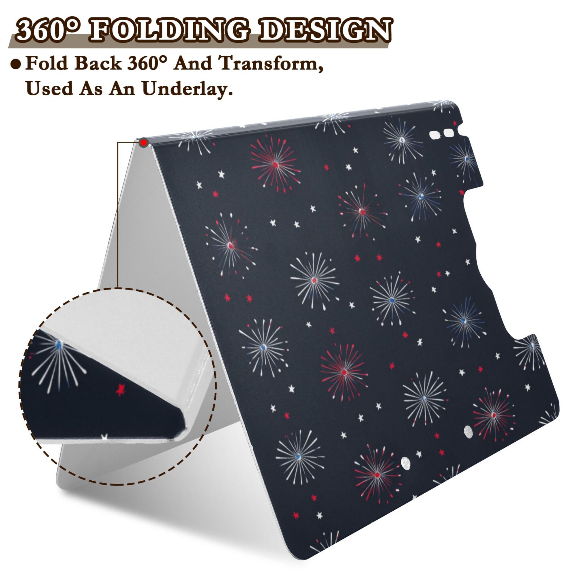 FORMRS A4 Clipboard Folder with Pen Holder Horizontal Foldable School Office Binder, Starry Night Pattern