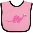 thumbnail image 3 of Inktastic Pink Dinosaur Girls Baby Bib, 3 of 4