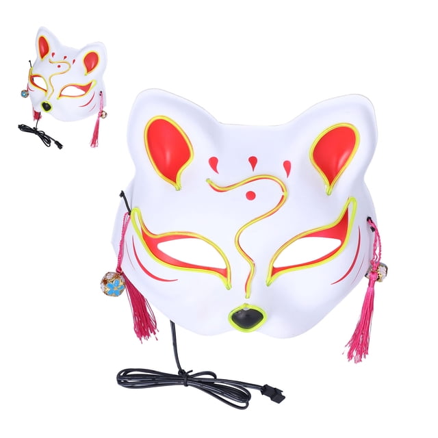 Máscara de gato con luz ANGGREK LED ajustable ligera para fiesta de disfraces Halloween