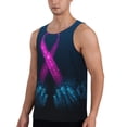 thumbnail image 2 of Haiem Two Human Hands are Holds Ribbon Awareness Men Workout Tank Top Gym Bodybuilding Sleeveless Muscle T Shirts Athletic Tank Breathable Workout Shirt-Large, 2 of 9