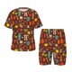 thumbnail image 1 of Fotbe Retro Coffee Pijama Estampada de 2 Piezas para Niños – Ropa de Dormir de Manga Corta Cómoda para Niños y Niñas, Camiseta y Shorts de Algodón-Small, 1 of 6