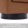 thumbnail image 3 of DREAMSIDEA PU Leather Swivel Barrel Chair Living Room,Swivel Chairs Set of 2 Round Armchair for Living Room, Office, Bedroom -Brown, 3 of 4