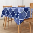 thumbnail image 3 of Nanqianyi Blue Modern Geometric Tablecloth,Waterproof Stain Resistant Rectangle Table Cover for Dining Kitchen,60x84 Inch, 3 of 6