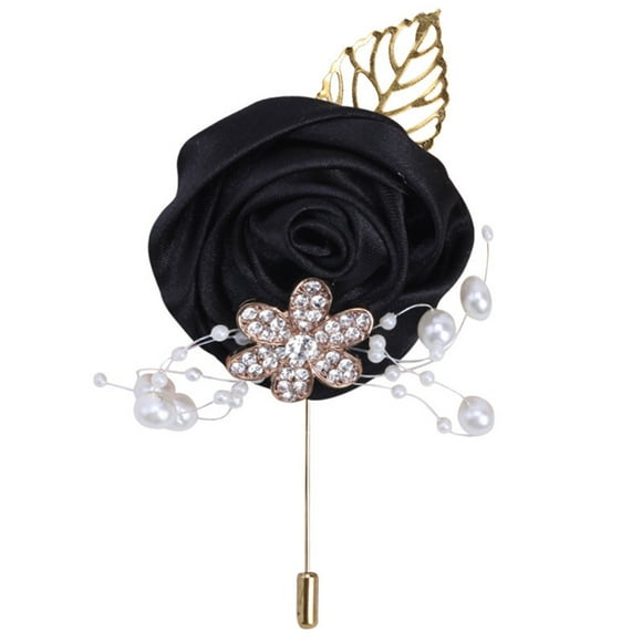 Trayknick Wedding Wrist Flower Artificial Flower Corsage Wrist Corsage with Faux Pearl Chain Romantic Realistic Wedding or Prom Decoration