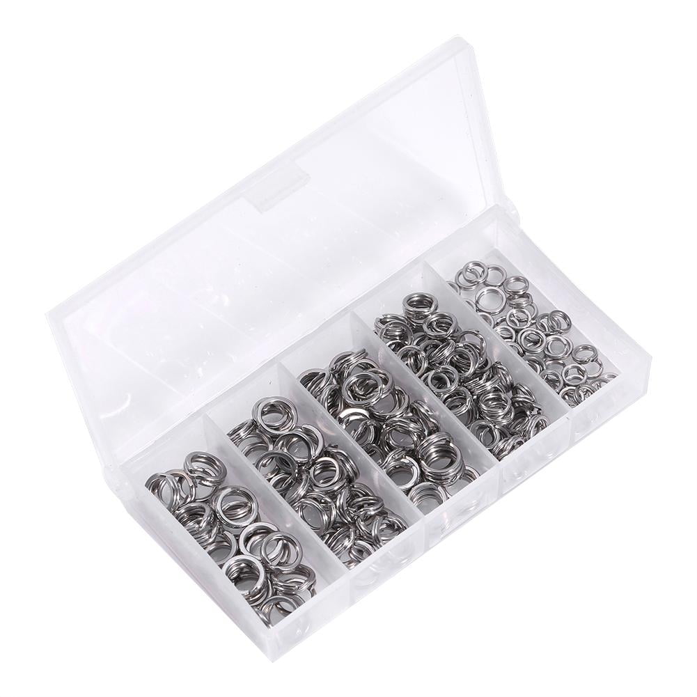 50 Piece Stainless Steel Split Ring Assortment Assorted Rings Hot Fishing F7A8 