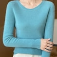 thumbnail image 5 of POROPL Sweaters for Women Crew Neck Sweater Casual Thin Knitted Top Base Size S-XXL, 5 of 7