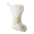 thumbnail image 2 of Vnanda Christmas Stockings, White Snowflake Large Stockings Faux Fur Fireplace Hanging Candy Gift Socks Christmas Ornament Gift Bags for Family Holiday Xmas Party Decorations, 2 of 6