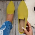thumbnail image 2 of Women’s Summer Moccasin Loafers Wide Fit Lightweight Solid Mesh Slip On Pointed Toe Flats Yellow 6.5, 2 of 9
