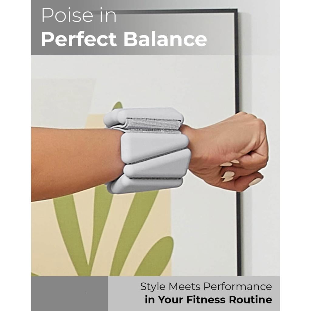 Yihuala 1 Pair Adjustable Silicone Weights Band for Ankle Wrist Leg Training Resistance Comfortable