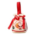 thumbnail image 2 of AUHomi 1PC Christmas Drawstring Gift Bags, Candy Xmas Gift Bags, Christmas Gift Wrap Reusable Canvas Santa Bag, Gift Wrap Bags for Xmas Presents Party Favors Decor Goody (A), 2 of 6