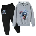 thumbnail image 2 of Nueva sudadera con capucha y pantalones de Marvel Hulk Capitán América para niños, traje de 2 piezas, ropa informal para niño y niña, sudadera, trajes deportivos para niño, 2 of 5
