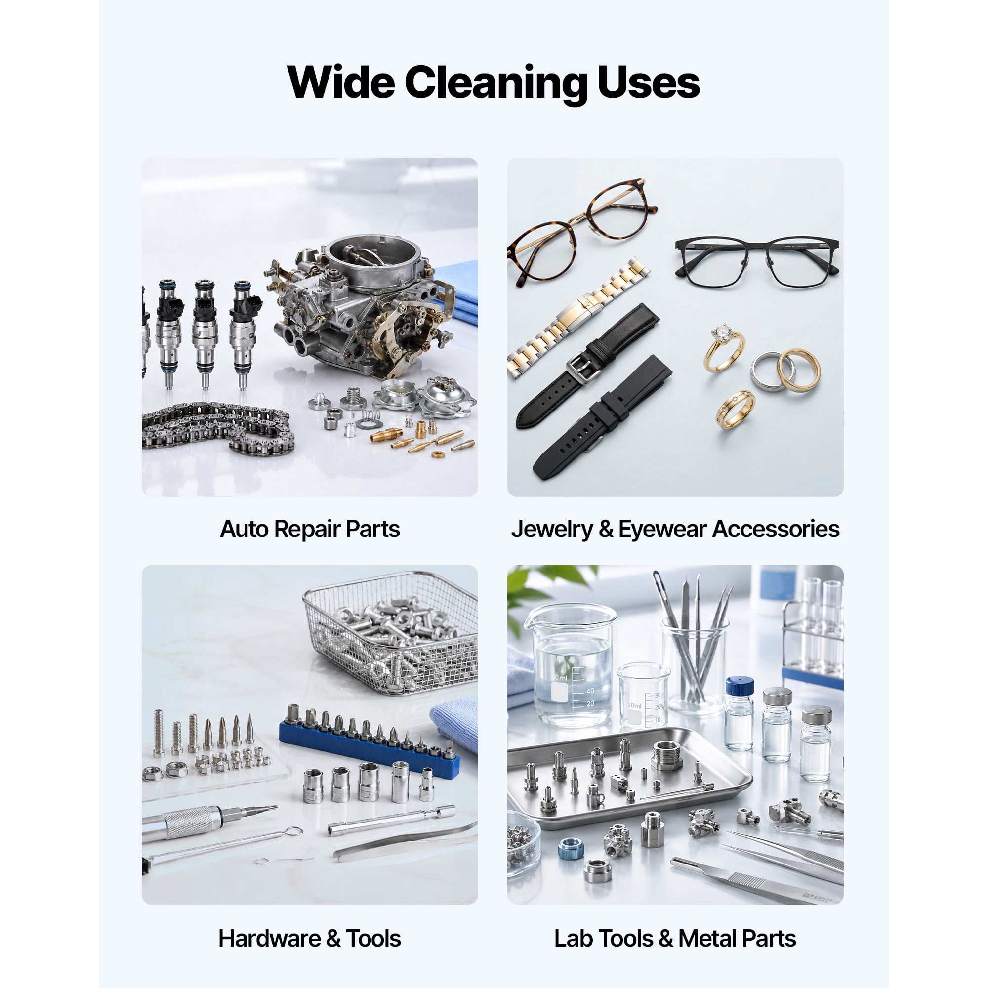 KFFKFF 15L Ultrasonic Cleaner with Digital Controls, 40kHz Frequency, Stainless Steel Cleaning Machine with Basket, Ideal for Auto Parts and Glasses