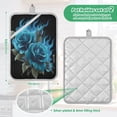 thumbnail image 3 of 2 Pack Pot Holders for Kitchen Heat Resistant Hot Pads Sets for Cooking Baking Eternal Blue Rose and Flame, 3 of 7