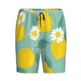 thumbnail image 4 of Fotbe Lemons Chamomile Flowers And Leaves Pajama Shorts for Men, Men's Pajama Bottoms, Sleepwear,Short Pajama Pants-Small, 4 of 9