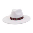 thumbnail image 5 of Rvusndi Cowboy Hat,Cowboy Hat Men Women Wide Brim Western Boho Jazz Hat Summer Beach Hat Lightweight Fedora Sun Hat for Vacation Beach Octoberfest, 5 of 5