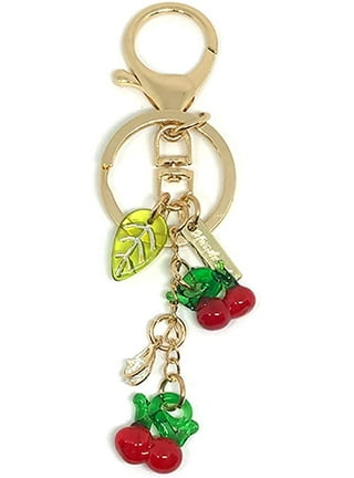 Cherry Keychain for Women, Cute Cherry Fruit Key Chain for Girls, Sparkling  Cherry Key Ring, Rhinestone Cherry Leaf Keychains, Red Cherry Keyring