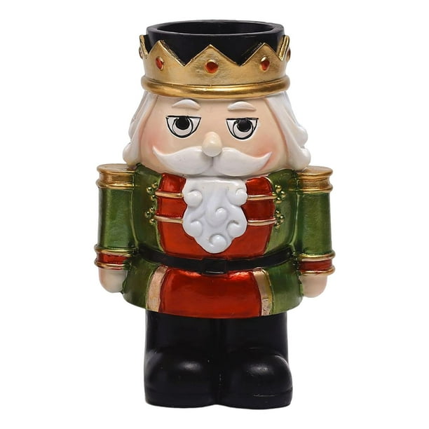 Figuras de Cascanueces de Navidad, candelero, figurita tradicional, adorno de Cascanueces para el hogar, armario, sala de estar, decoración de Verde Gloria Figuras de Cascanueces