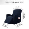 thumbnail image 5 of Subrtex Stretch Recliner Chair Slipcover Furniture Protector Lazy Boy Covers for Leather and Fabric Recliner Sofa with Side Pocket (Recliner, Navy), 5 of 6