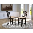 thumbnail image 2 of East West Furniture CHS-BLK-C Café Counter Height Kitchen Chairs - Linen Fabric Upholstered Solid Wood Chairs, Set of 2, Black, 2 of 7