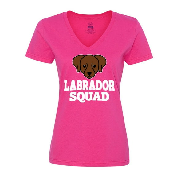 Inktastic Dog Chocolate Labrador Squad Women's V-Neck T-Shirt