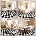 thumbnail image 6 of ZRSDIXK 8'x10' Area Rugs for Living Room, Large Shag Fluffy Rug Checkered Carpet, Black & White, 6 of 11