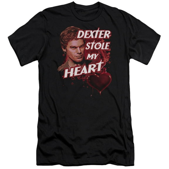Dexter Bloody Heart Adult 30/1 T-Shirt Black