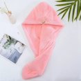 thumbnail image 5 of Double-layer thickened shower cap for women, absorbent and quick-drying, coral fleece hair drying towel, head wrap, 60*40 single layer, brown., 5 of 5