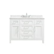 OVE Decors Tahoe 48 White Vanity with Carrara Marble Countertop