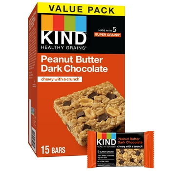 KIND y Grains Bar, Peanut Butter Dark Chocolate, 1.2 oz, 15 Count
