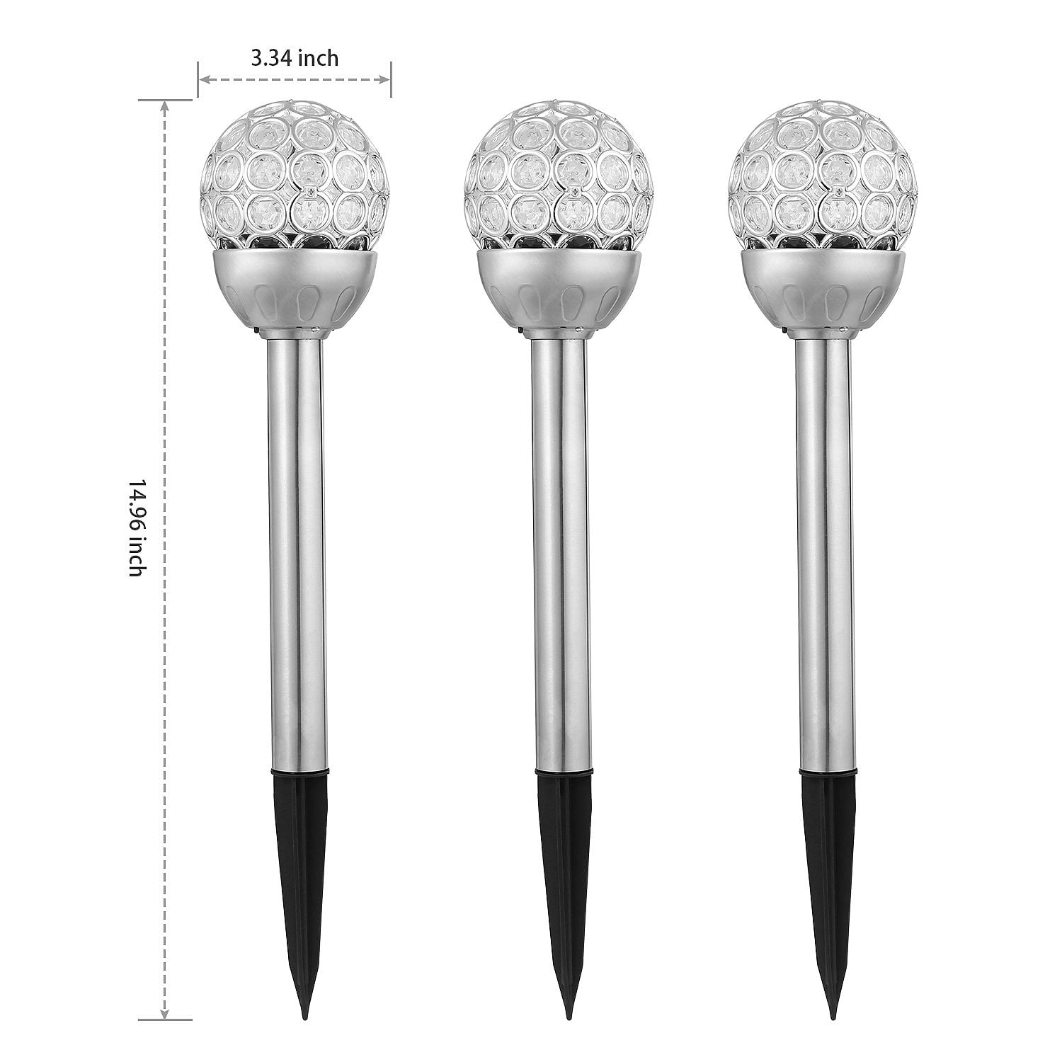 3Pcs Outdoor Solar Lights IP44 Waterproof Ball RGB Light Garden Decor Lamp Landscape Christmas