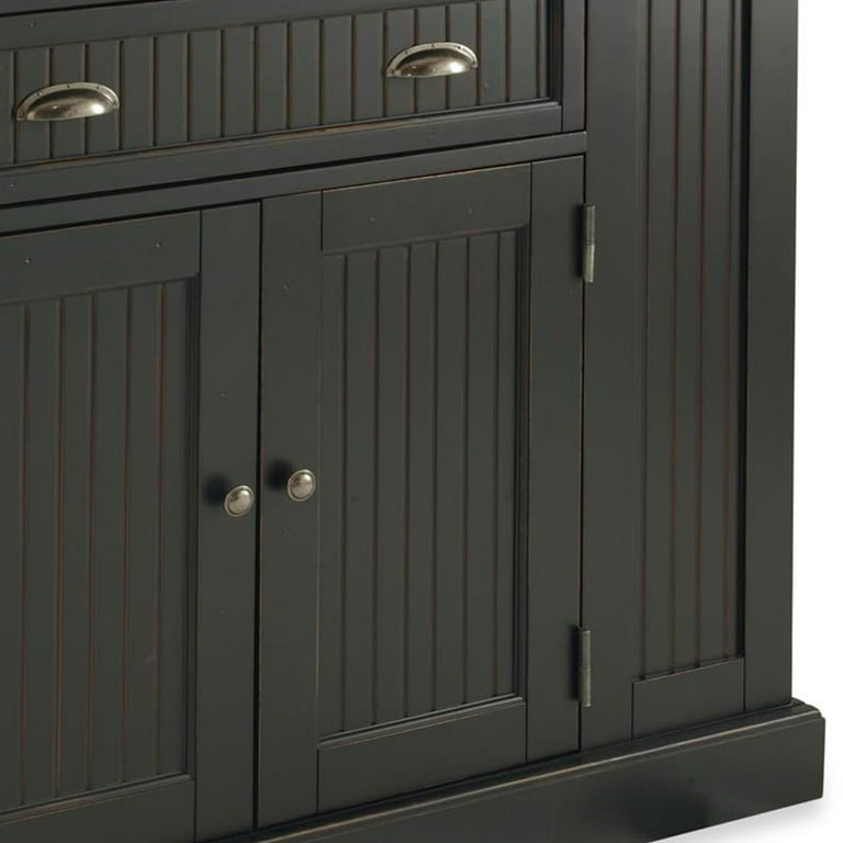 Homestyles Nantucket Black Kitchen Island Com Homestyles Nantucket Black Kitchen, Nantucket Black Kitchen Island With Wood Top And 2 Counter Stools