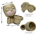 thumbnail image 3 of Face Head Plant Flower Pot, Kissing Girl Flowerpot, Lady Head Flower Pot, Female Kiss Faces Small Resin Art Succulent Pots for Indoor Outdoor Plants, 3 of 6
