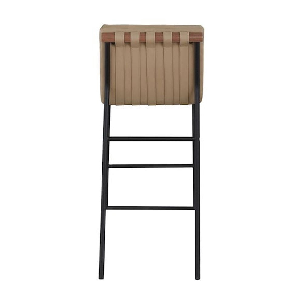 Meridian Furniture Burke Vegan Leather Bar Stool, Tan