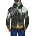 thumbnail image 5 of Men's Hoodies Hooded Casual Full Zip Sweatshirts 3D, Grim Reaper Party Funny Skull, 5 of 5