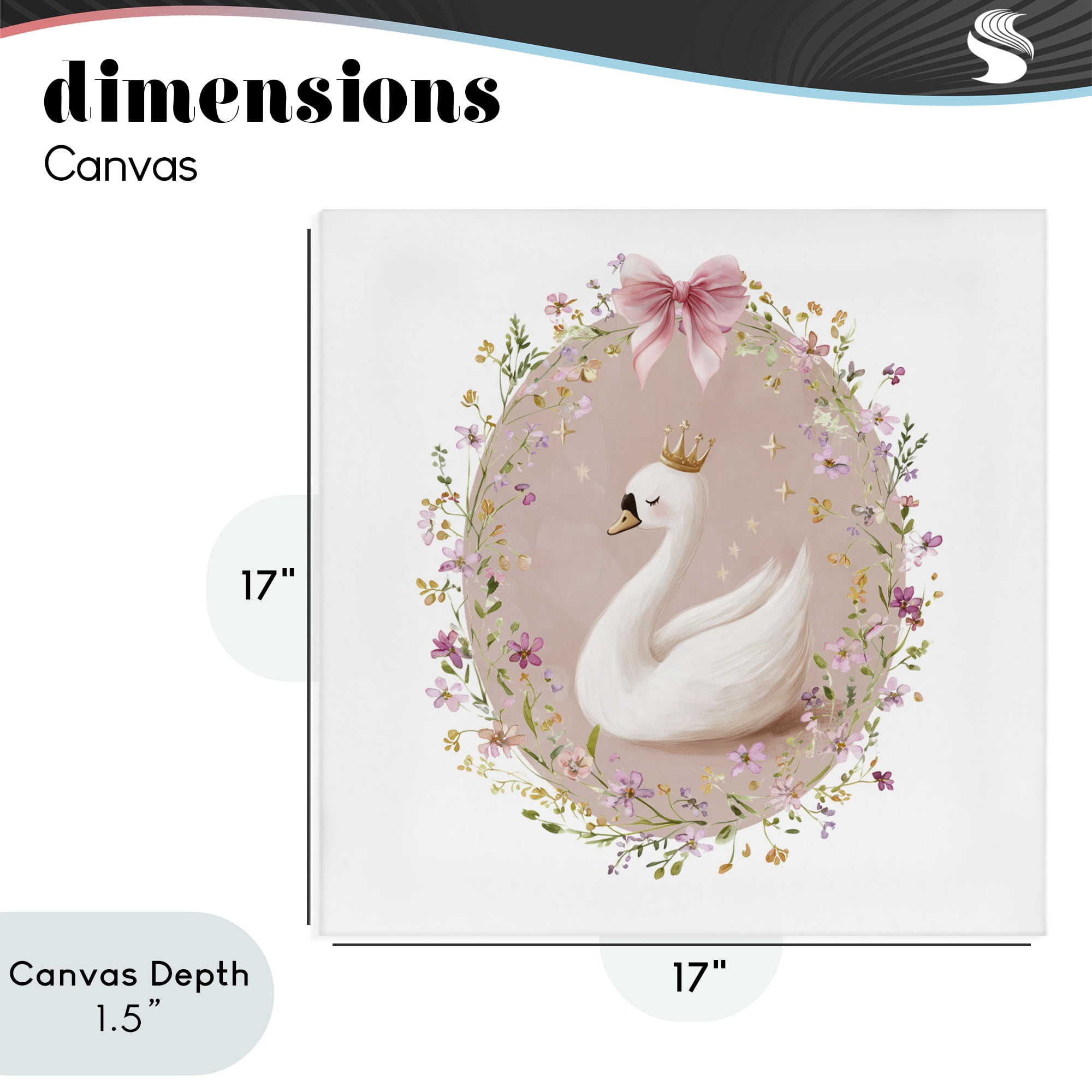 Stupell Industries Queen Swan with Florals Canvas Wall Art, design by Christine Simpson Art