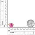 thumbnail image 3 of Gem Stone King 18K Yellow Gold Plated Silver 12X10MM Pink Created Sapphire and 2MM Blue Created Sapphire 3 Stone Engagement Ring for Women | 6.69 Cttw | Gemstone September Birthstone | Size 5, 3 of 3