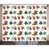 Winter Curtains 2 Panels Set, Kids in Winter Clothes Building Snowman Sledding and Christmas Tree Happy Times, Window Drapes for Living Room Bedroom, 108W X 90L Inches, Multicolor, by Ambesonne