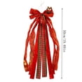 thumbnail image 3 of Christmas Bows,Large Glitter Multi-Ribbon Woven Satin Red Bows for Christmas Tree Wreath Door Wall Fireplace,Vintage Hanging Indoor & Outdoor Holiday Christmas Decor(19.69x13.80in), 3 of 5
