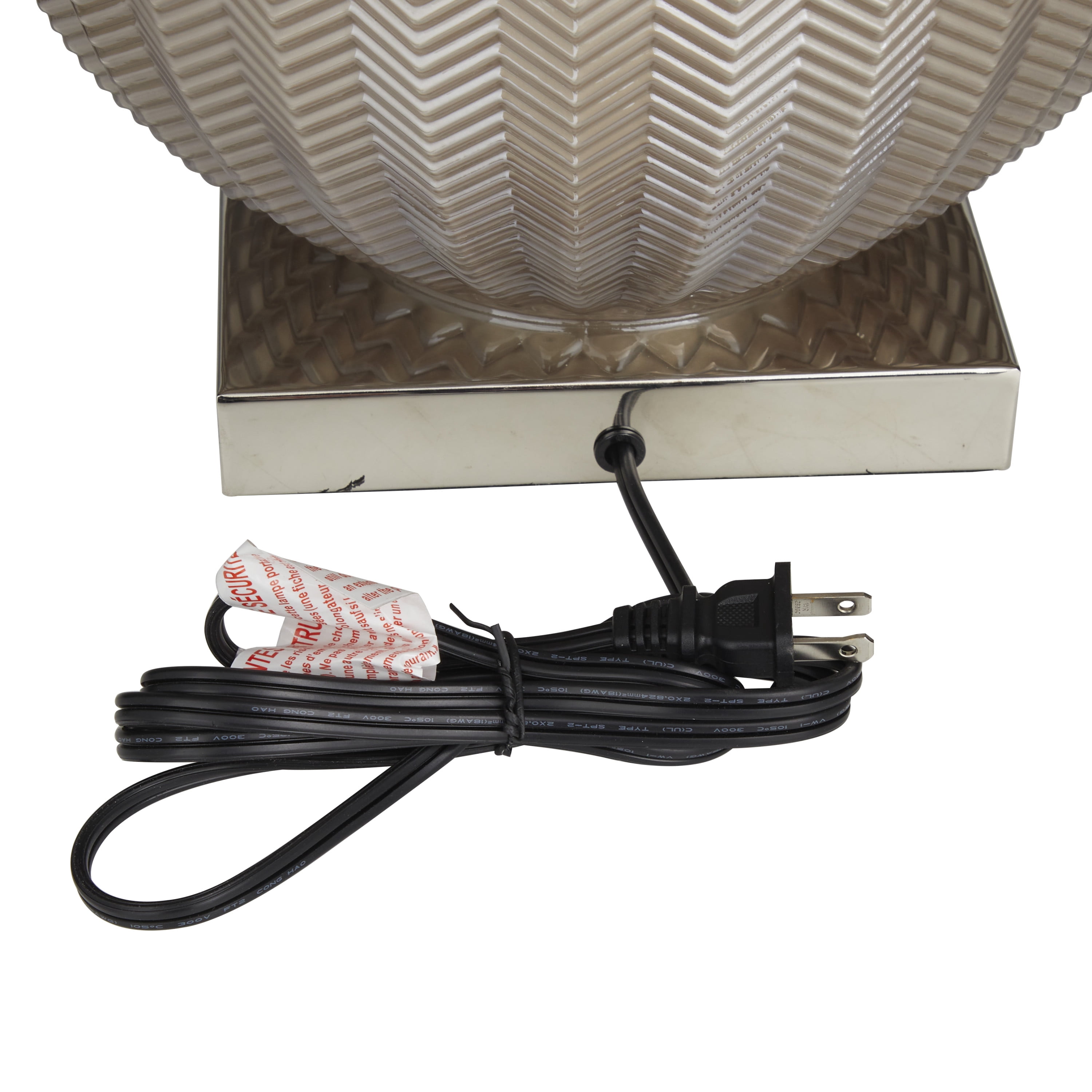 DecMode 27" Gray Table Lamp with Gray Fabric Shade