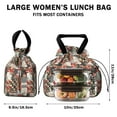 thumbnail image 5 of Pioneer Flower Drawstring Lunch Bag Women - Drawstring Lunch Bag Insulated for Work Office - Stain-Resistant Large Lunchbags for Women with Multi-Pockets, 5 of 6