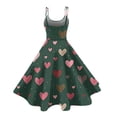thumbnail image 4 of LWavelet 2026 Valentine's Ruffled Fitted Heart Dress, Women's Love Rose Print Sleeveless A Line Flowy Casual Sundresses Navy L, 4 of 4