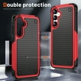 thumbnail image 4 of Nalacover Samsung Galaxy A15 Case, Heavy Duty 3 in 1 Rugged Shockproof Rugged Silicone Hybrid Hard PC Soft TPU Bumper Camera Raised Drop Protective Girls Women Boy Men Phone Covers, Red, 4 of 7