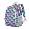 thumbnail image 2 of Mermaid Scales Pattern Backpack for School,Cute School Bag,Schoolbag with Adjustable Shoulder Straps & Padded Back,15"x11.42"x5.5", 2 of 6