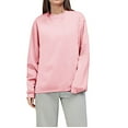 thumbnail image 5 of VISALY Pullover Crewneck Sweatshirt Tunic Sweatshirt Oversized Sweatshirts Hoodies Crewneck Sweaters Casual Tops Comfy Fall 2025 Casual Sweaters Winter Sweatshirts Fashion Sweatshirt Pink L, 5 of 9